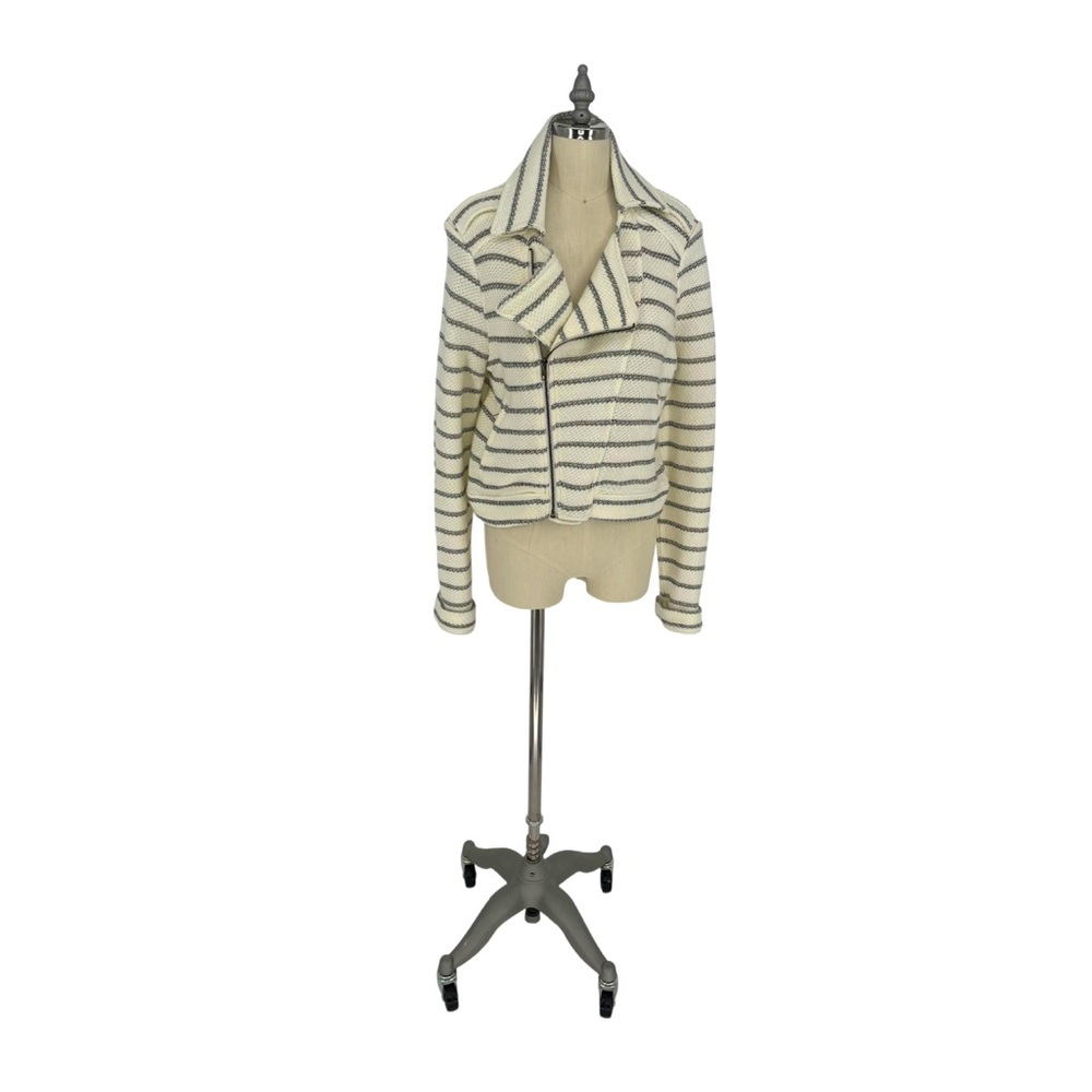 Anthropologie Bishop + Young | Long Sleeve Tweed Cropped Stripped Jacket - Lg